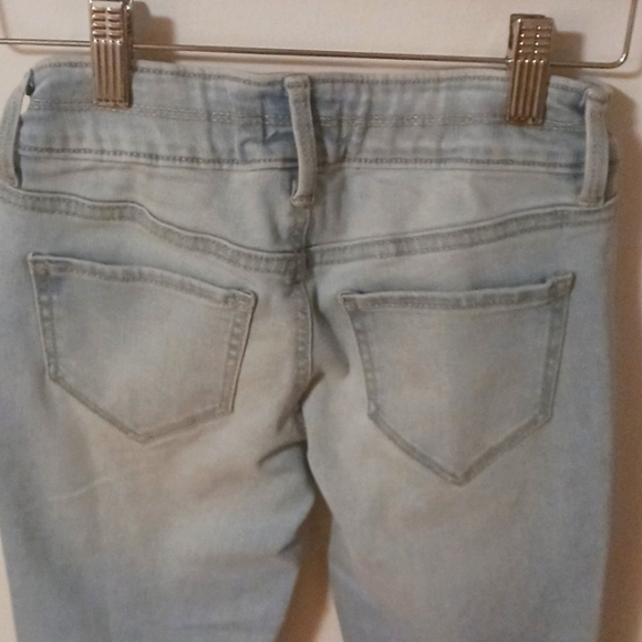 Girls Distressed Light Blue Jeans - Picture 6 of 6